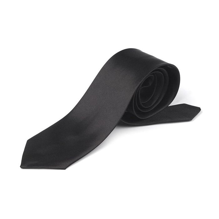 Krawat satynowy czarny 7x14 cm