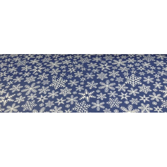 Bieżnik świąteczny niebieski z białymi  płatkami śniegu 0,5x2,03m 