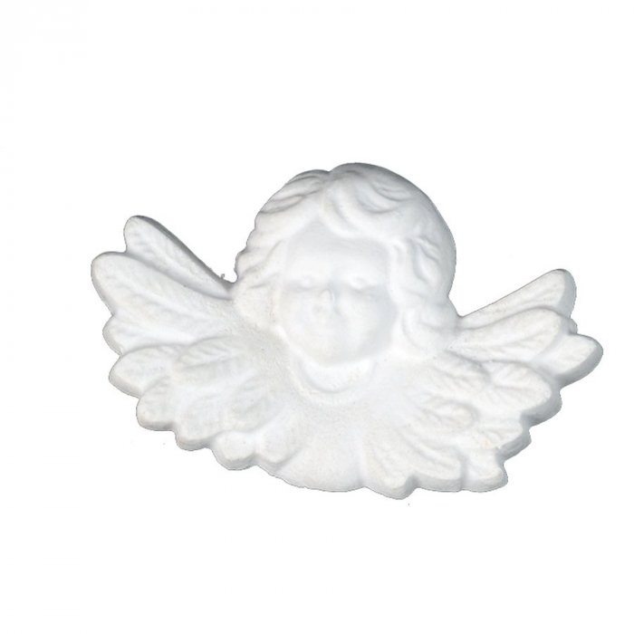Aniołek ze skrzydłami gipsowa figurka 8 cm