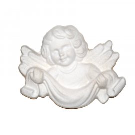 Aniołek ze skrzydłami z szarfą gipsowa figurka 7 cm