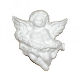 Aniołek z kwiatami gipsowa figurka 7,5 cm 