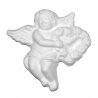 Aniołek z sercem z kwiatów gipsowa figurka 10 cm 