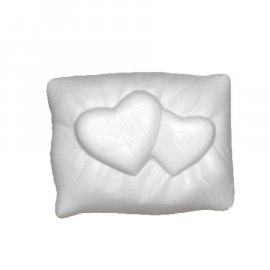 Dwa serca na poduszce gipsowa figurka 5,5 cm Miłość
