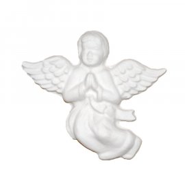 Aniołek ze skrzydłami modlący gipsowa figurka 9 cm