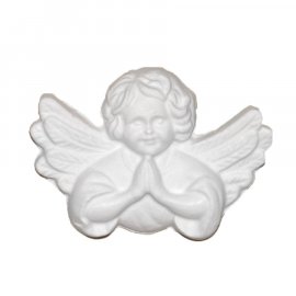 Aniołek ze skrzydłami modlący się gipsowa figurka 8 cm