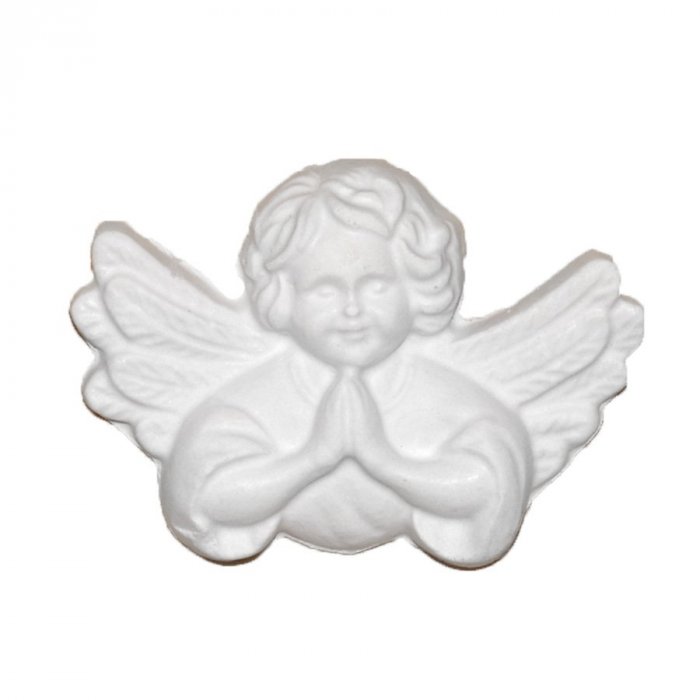 Aniołek ze skrzydłami modlący się gipsowa figurka 8 cm