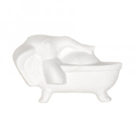 Gipsowa figurka Słoń kąpiący się w wannie