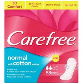 Wkładki Carefree normal with cotton extract 58 szt