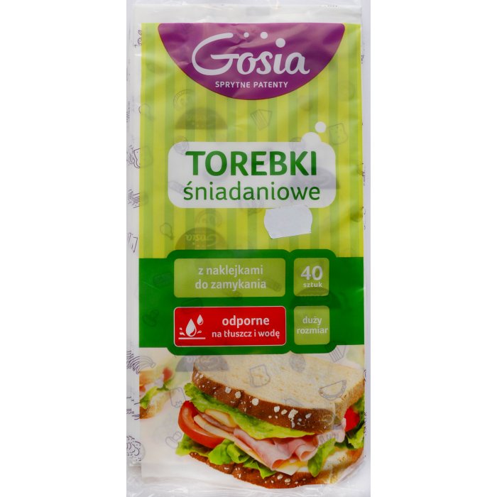 Torebki śniadaniowe z naklejkami Gosia 40 szt