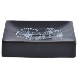 Ceramiczna mydelniczka prostokątna czarna 12x8,5cm