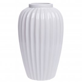 Ceramiczny wazon biały w prążki 20cm