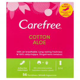 Wkładki higieniczne Carefree Cotton Aloe 56 szt