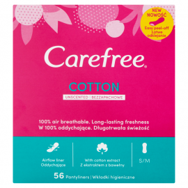 Wkładki higieniczne Carefree Cotton bezzapachowe 56 szt