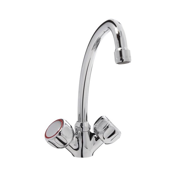 ONE HOLE SINK TAP WITH TWO ROUND HANDLES