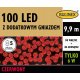 Lampki LED 100 Czerwone z zasilaczem BULINEX