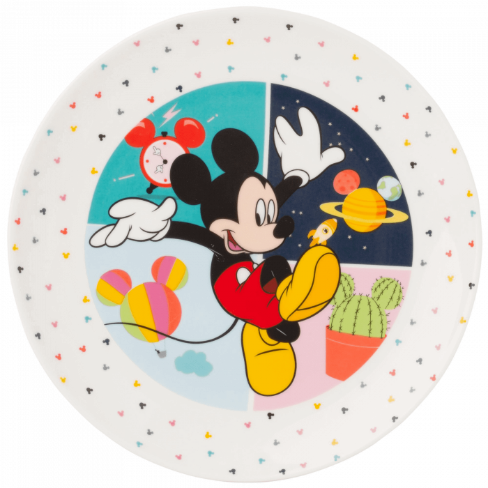 Porcelanowy talerz płytki Mickey Everywhere 19cm
