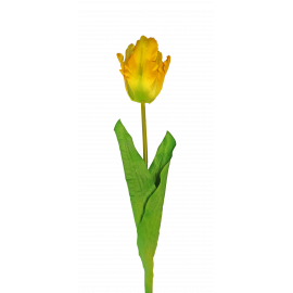 Pojedyncza gałązka z tulipanem 60cm żółta