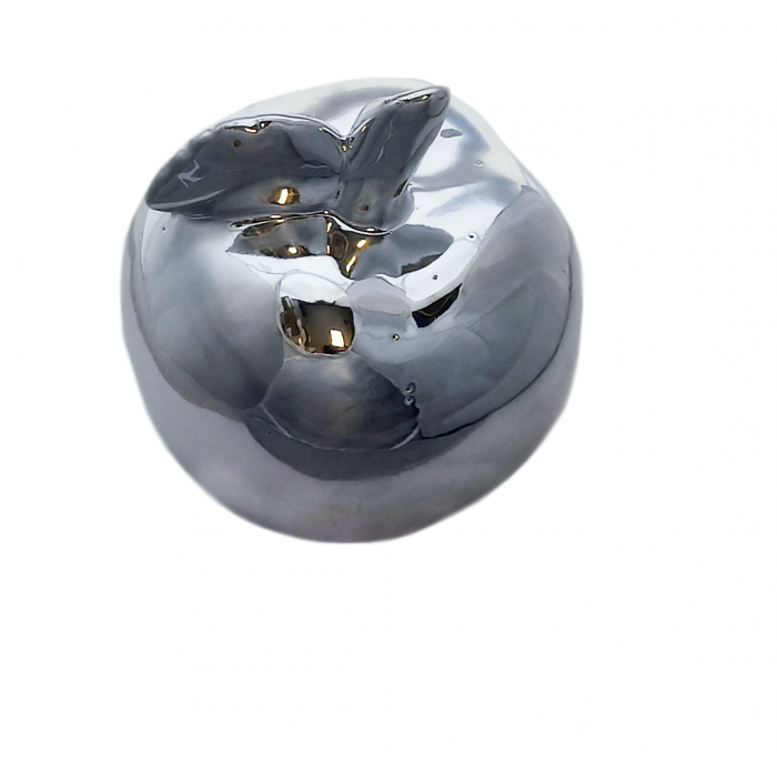 Ceramiczna figurka jabłko srebrne 13,5 cm