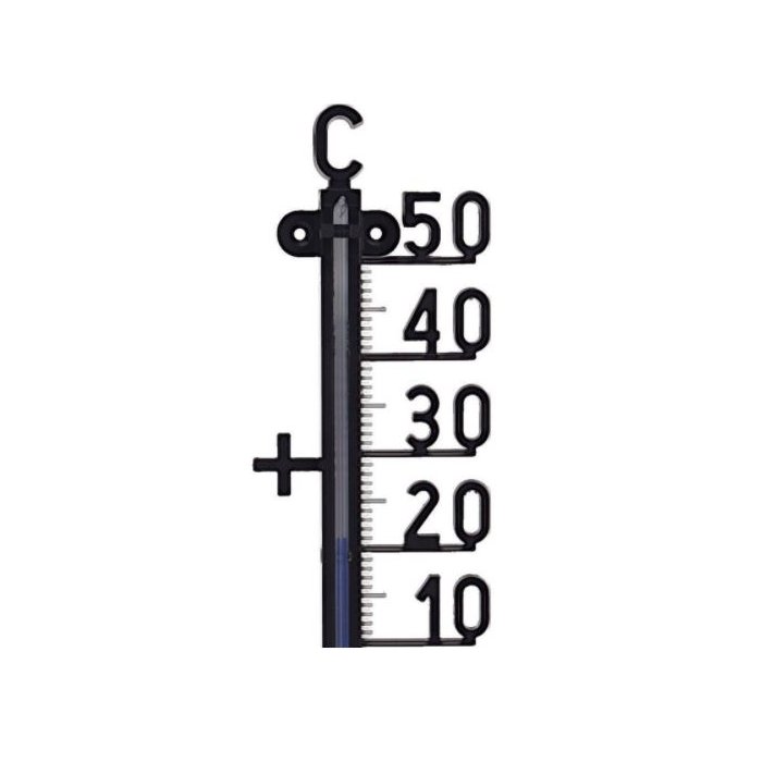 Termometr zewnętrzny duży czarny 41x9cm