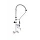 TWO HOLES PRE-RINSE UNIT WALL MOUNTED WITH SWINGING SPOUT IN THE MIDDLE OF METAL TUBE, ROUND HAND... 