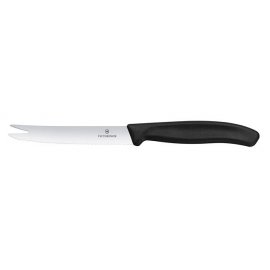 Victorinox Swiss Classic Nóż do sera i kiełbasy, ostrze ząbkowane, 110mm, czarny 