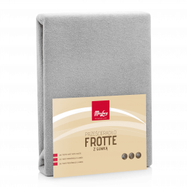 Prześcieradło szare Frotte z gumką 220x200 Florina
