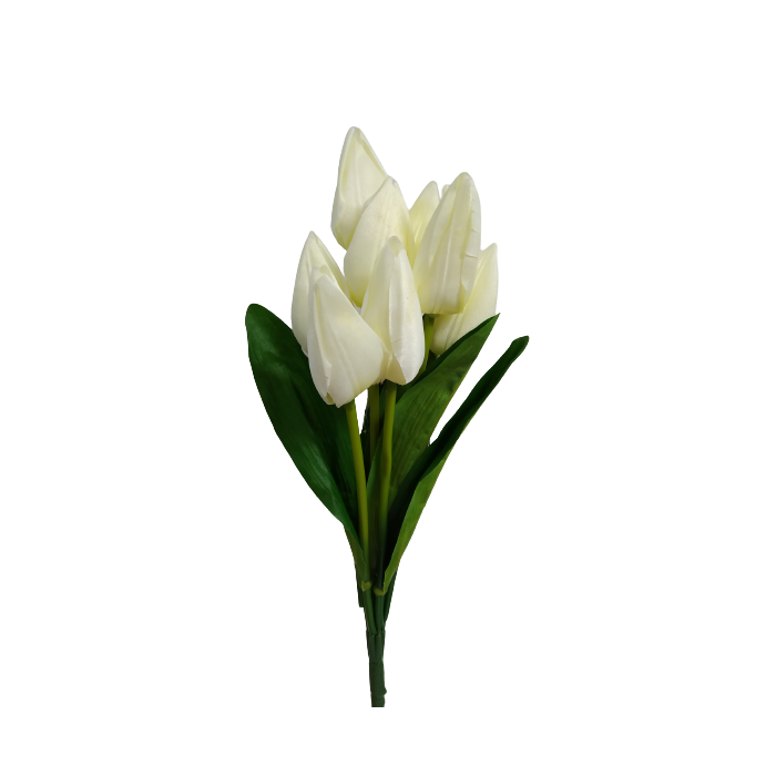 Bukiet tulipanów sztucznych 9 szt. kremowe JUCCA