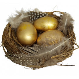 Gniazdko z 3 złotymi jajkami 12 cm PAULA