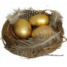 Gniazdko z 3 złotymi jajkami 12 cm PAULA