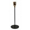 Świecznik na cienką świece czarno-złoty 8x8x22,5cm Altom