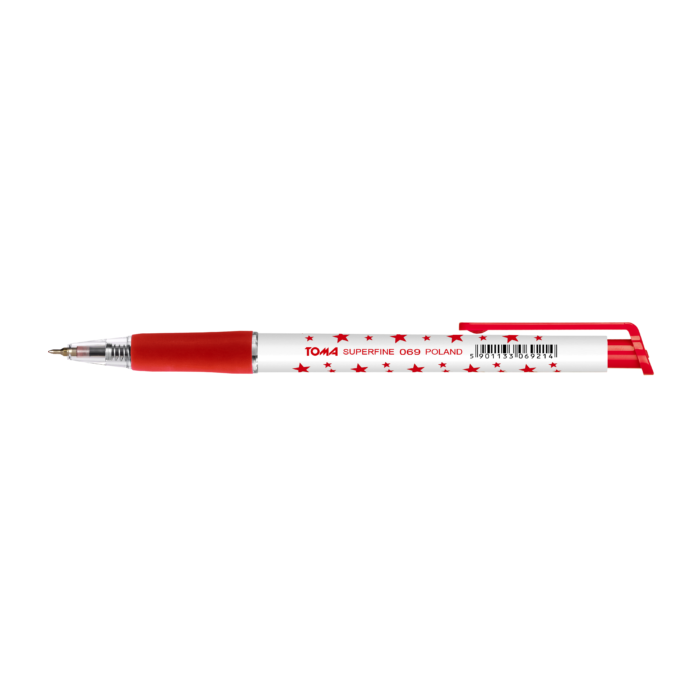 Długopis Czerwony “W GWIAZDKI” Superfine automat Toma