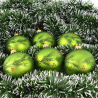 Bombki choinkowe zielone matowe z jemiołą 6 szt. SACO