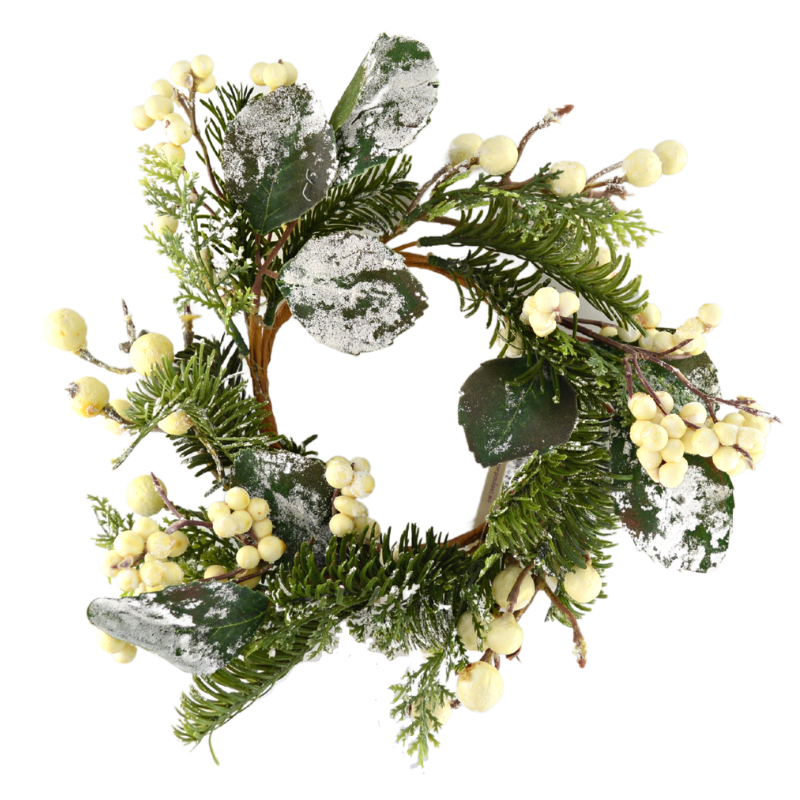 Ring / Stroik świąteczny biały 11 cm Paula