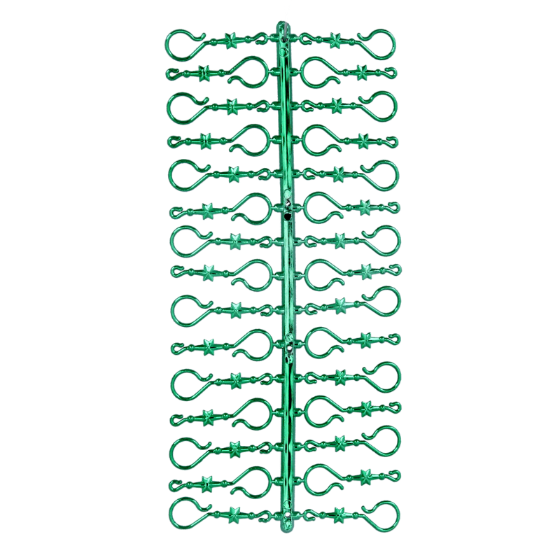 Komplet 30szt haczyków do bombek zielone