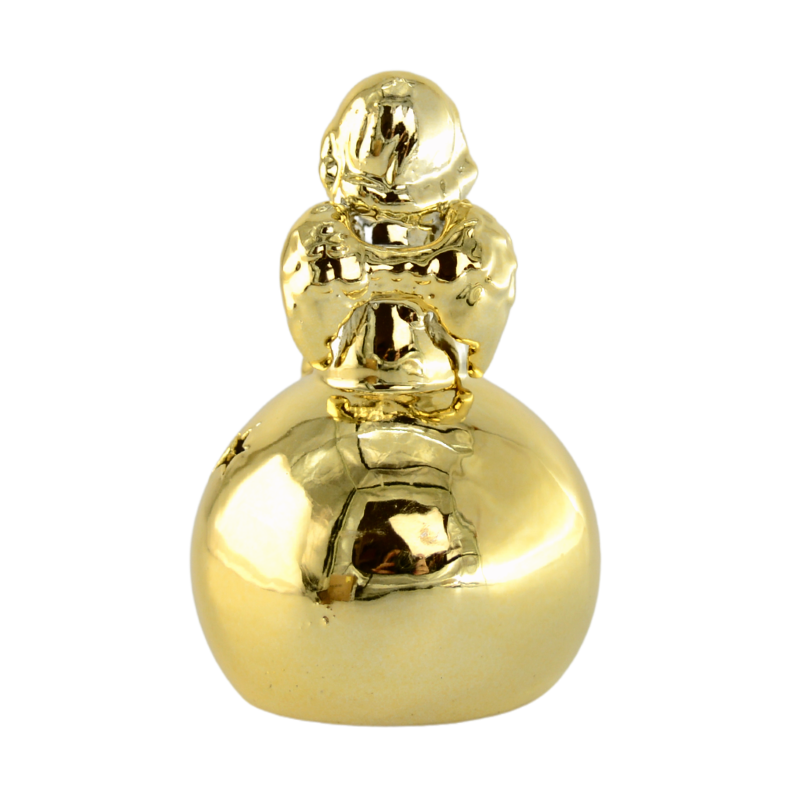 Ceramiczna figurka Led złoty aniołek