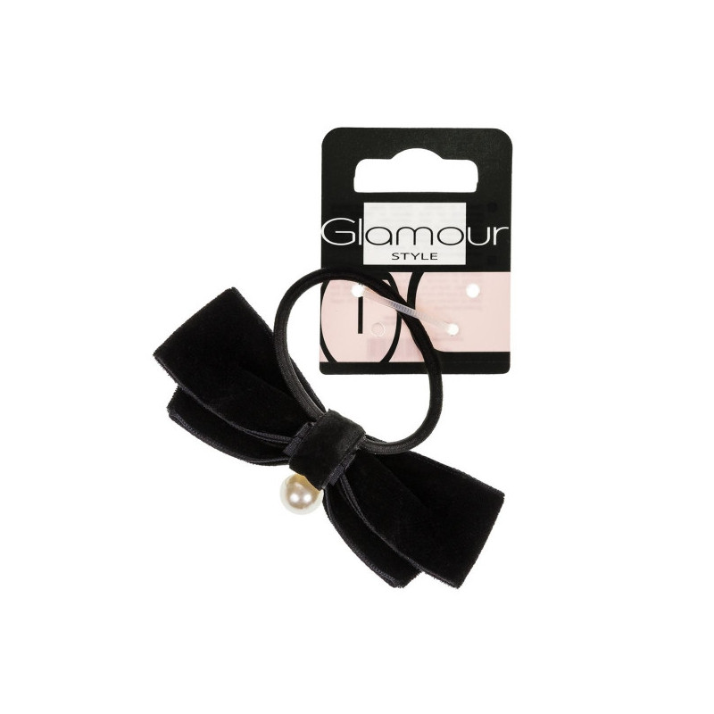 Gumka czarna kokarda z perłą Glamour Inter-Vion