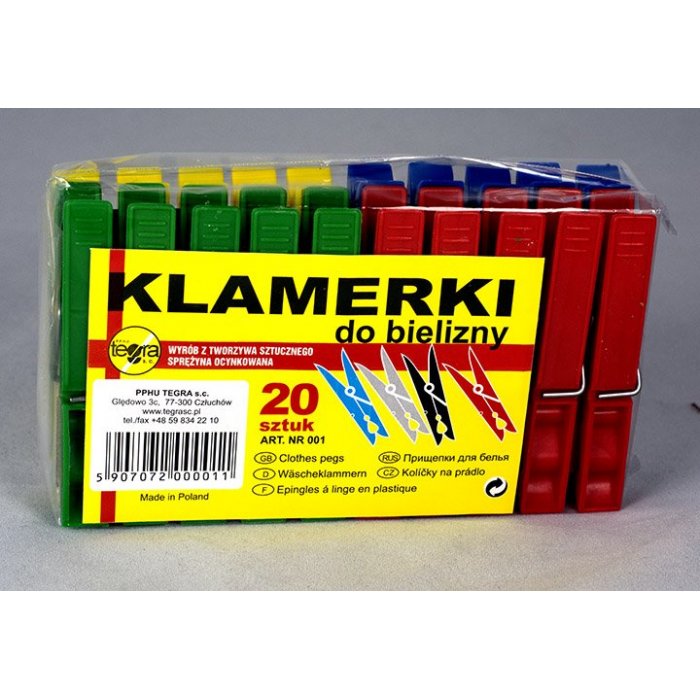 Klamerki do bielizny 20 sztuk Tegra