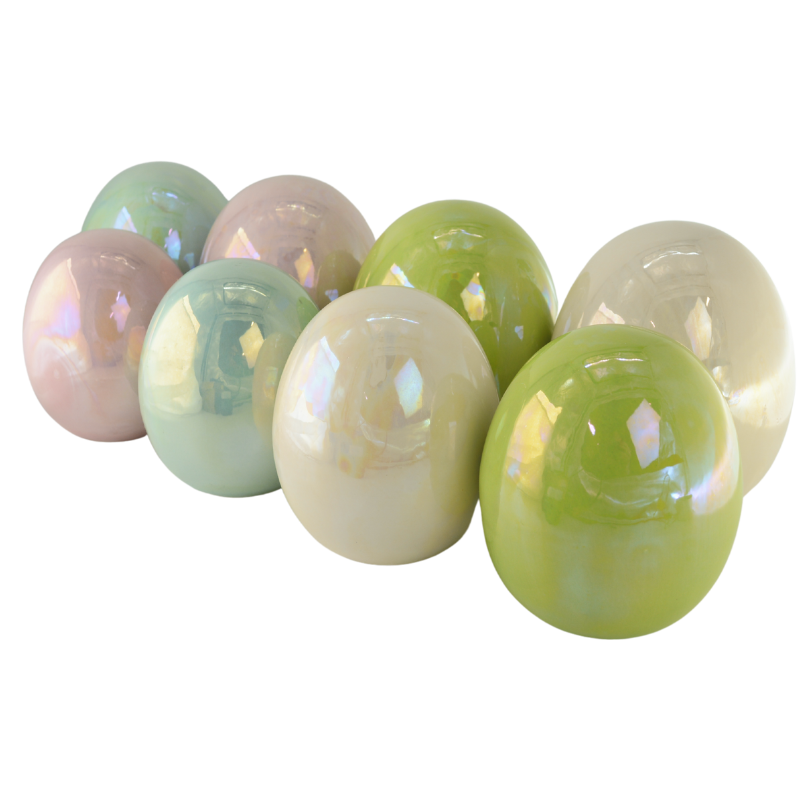 Figurka jajko ceramiczne zielone 15cm SACO