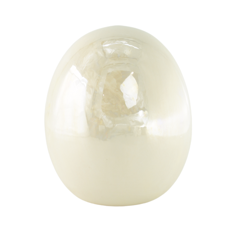 Figurka jajko ceramiczne kremowe 15cm SACO
