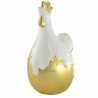 Figurka kura biało złota 19cm