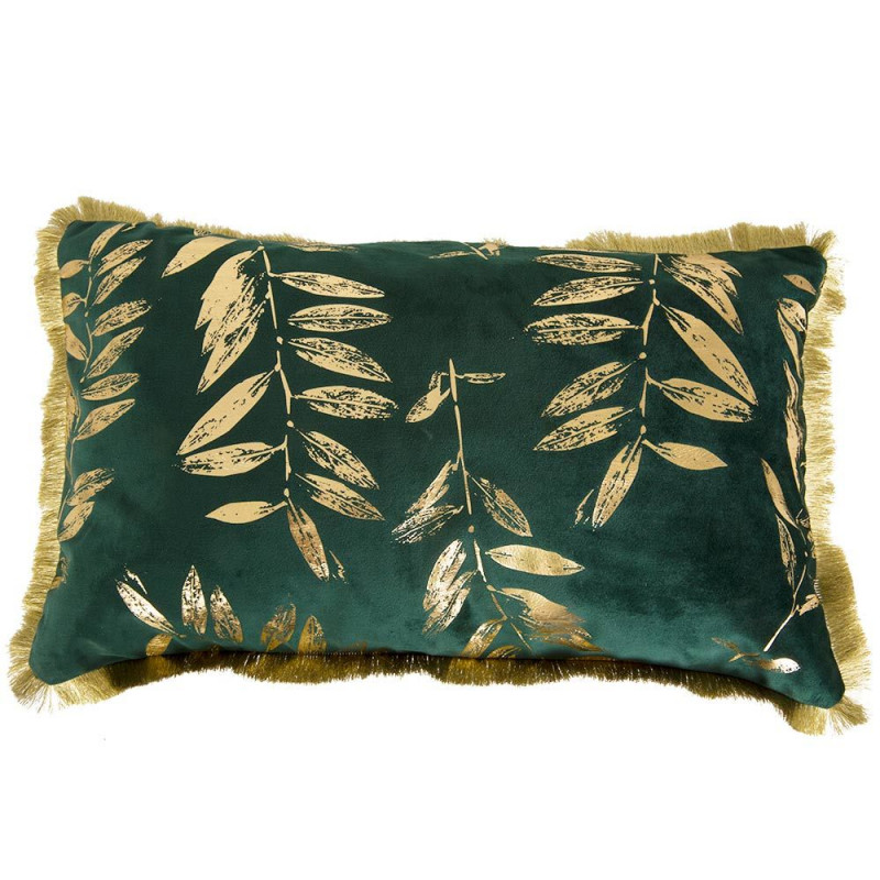 Poszewka na poduszkę Velvet Green Leaves 30x50cm My home