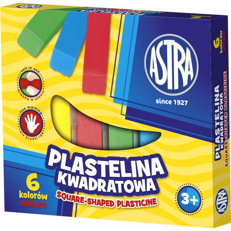 Astra Plastelina kwadratowa 6 kolorów