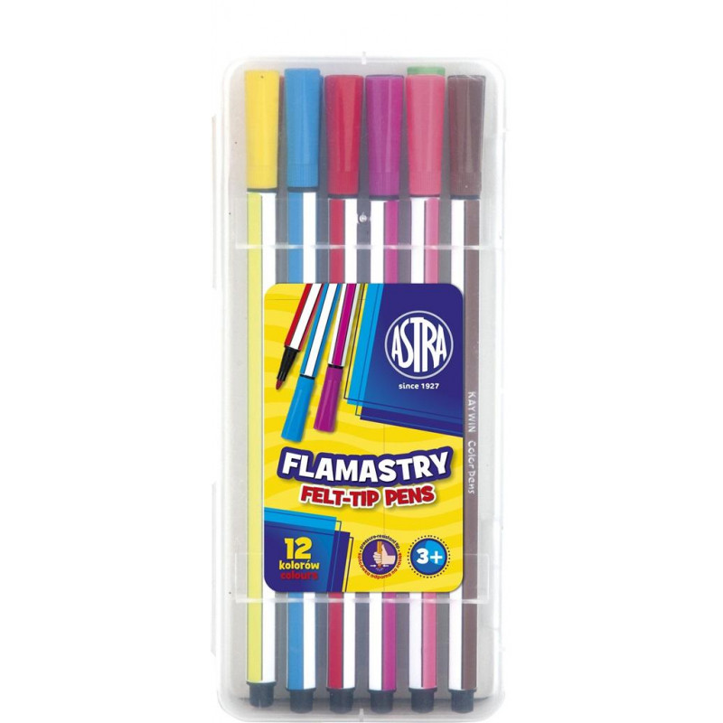 Astra Flamastry heksagonalne 12 kolorów