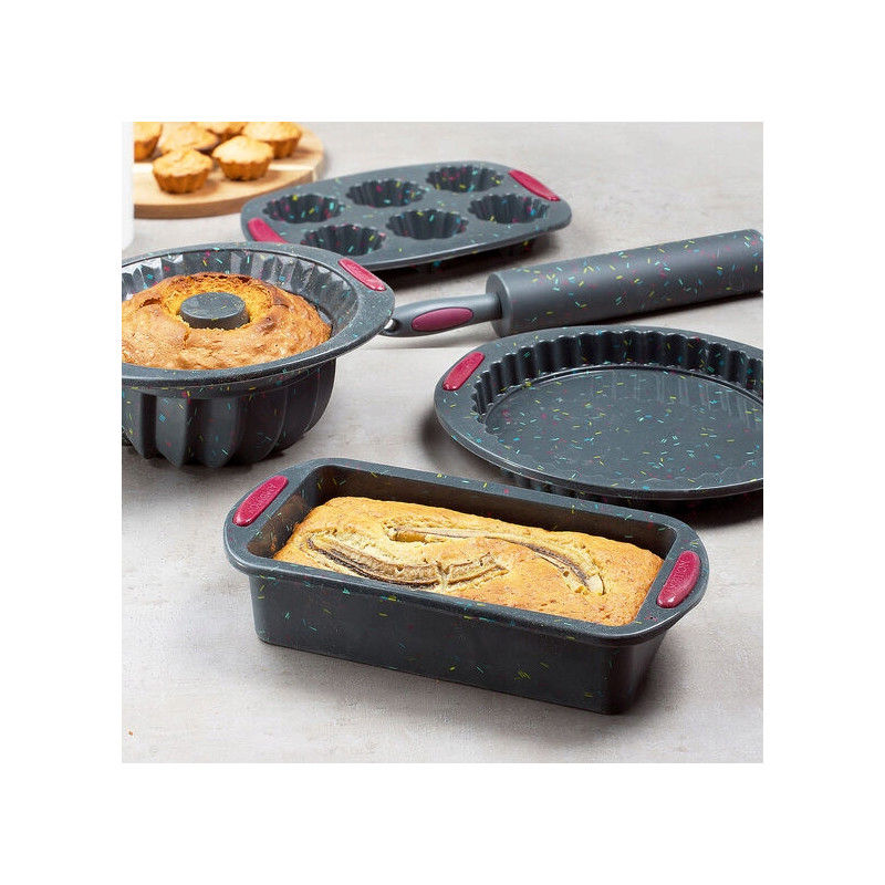 Forma do pieczenia 6 muffinek z usztywnieniem Felice 30 x 20,5 cm czarna AMBITION