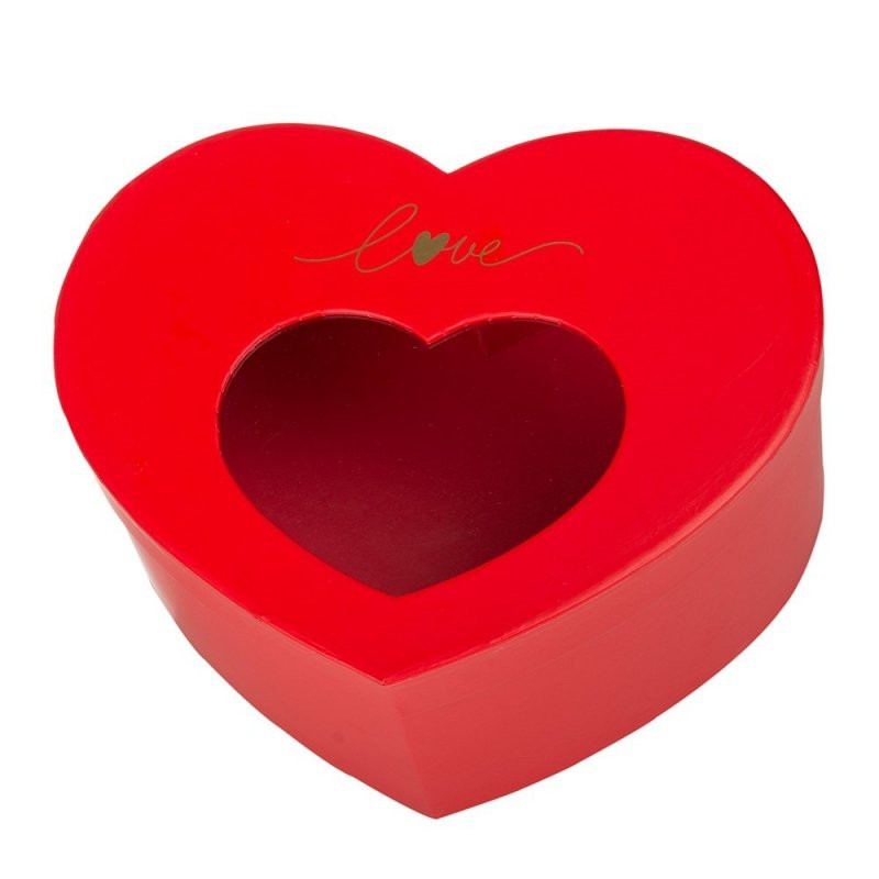 Box Czerwone Serce z Okienkiem Love 18xh10 cm Walentynki Czakos