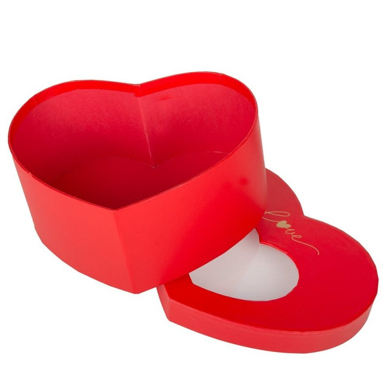 Box Czerwone Serce z Okienkiem Love 21xh10 cm Walentynki Czakos