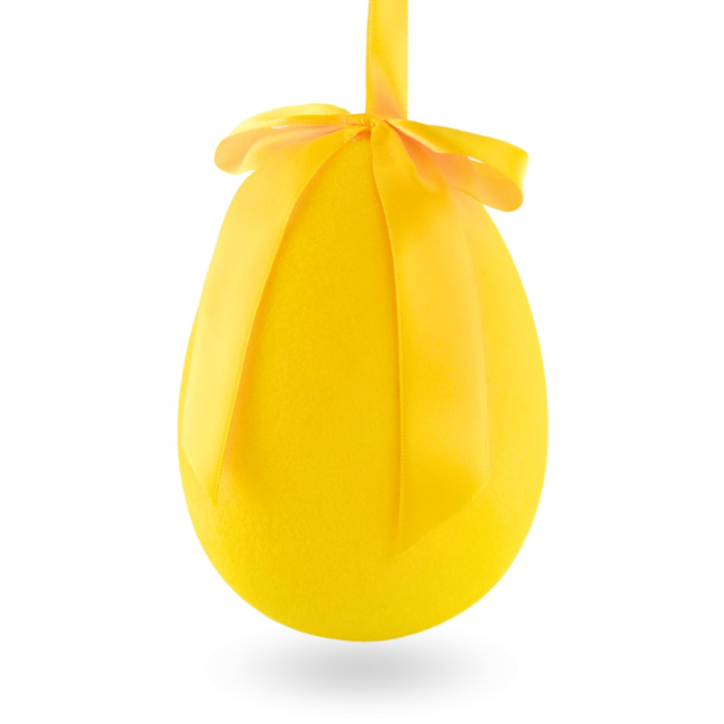 Figurka Jajko Flokowane Zawieszka Żółte 17 cm Wielkanoc Paula