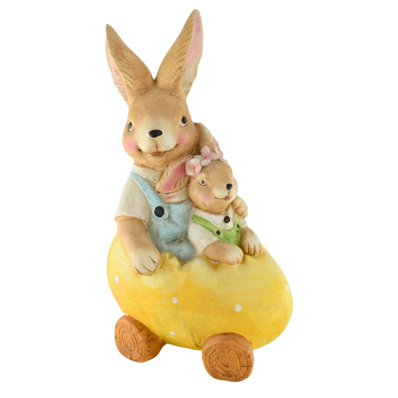 Figura Mama Zając z Dzieckiem w Skorupce 47 cm Wielkanoc Paula