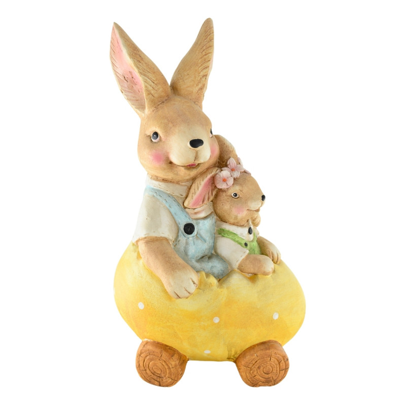 Figura Mama Zając z Dzieckiem w Skorupce 47 cm Wielkanoc Paula