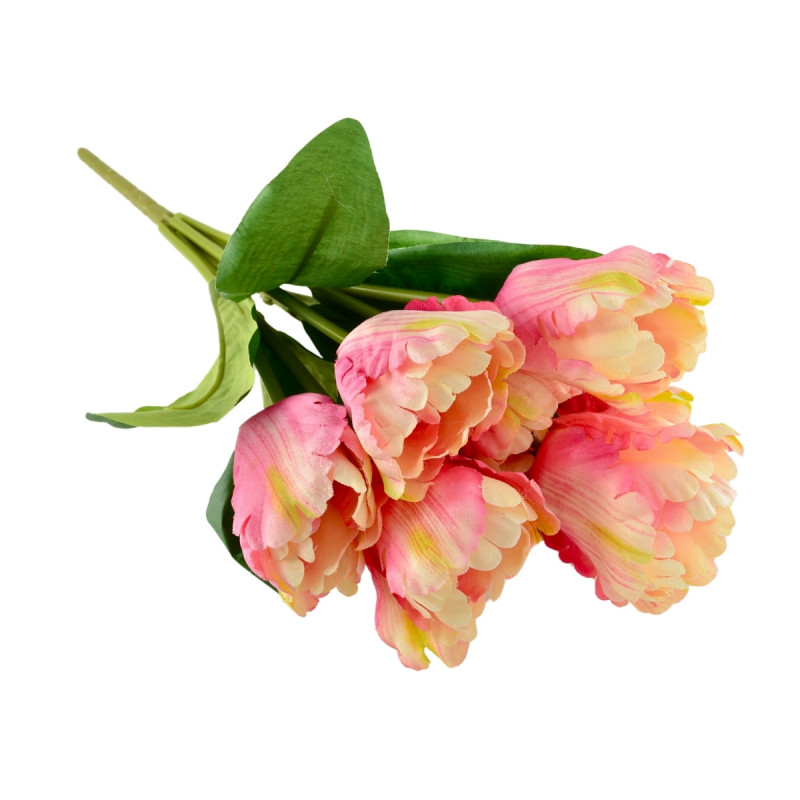 Bukiet Tulipany Sztuczne Pełne Różowe 45 cm Saco